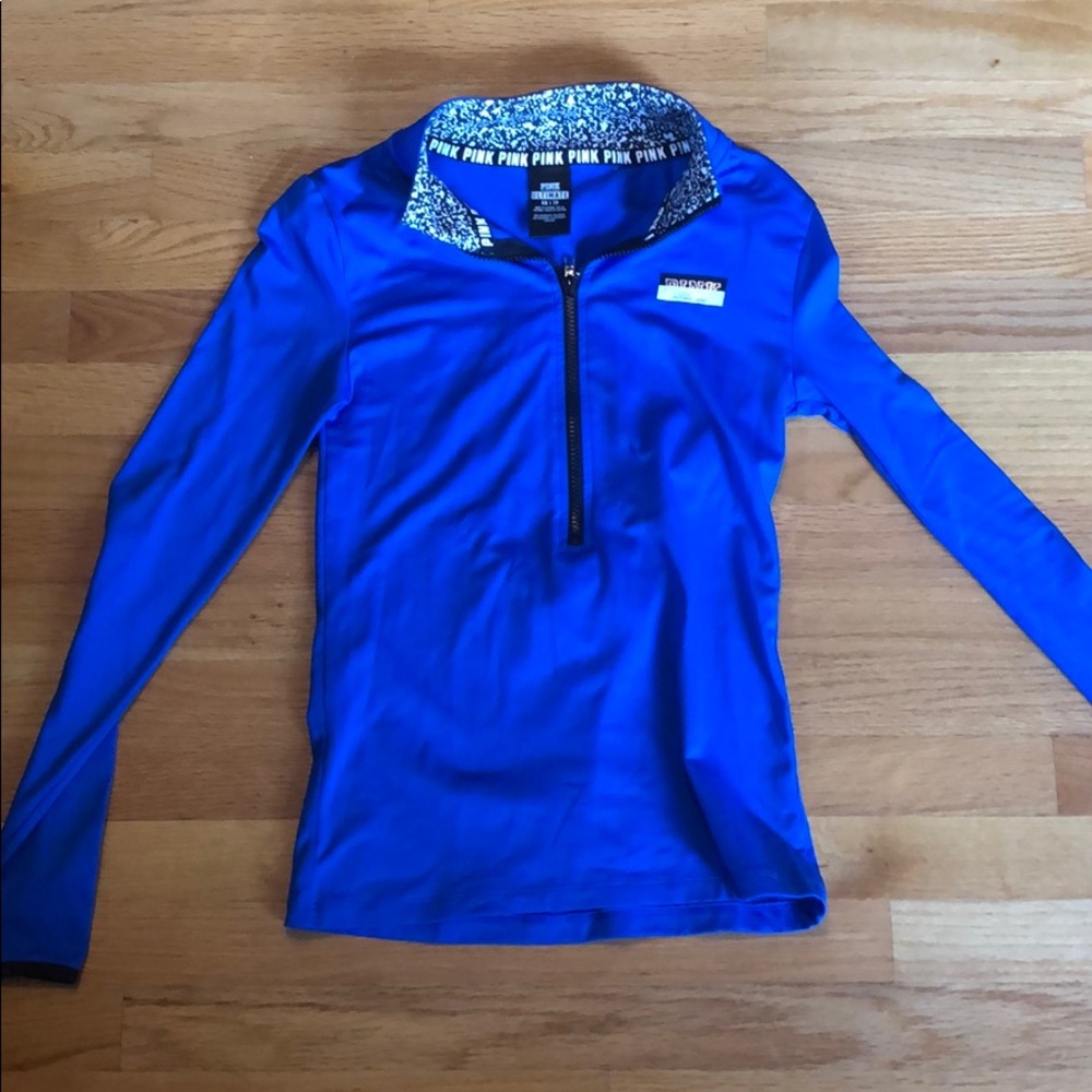 PINK ultimate Quarter Zip Blue XS. Royal Blue